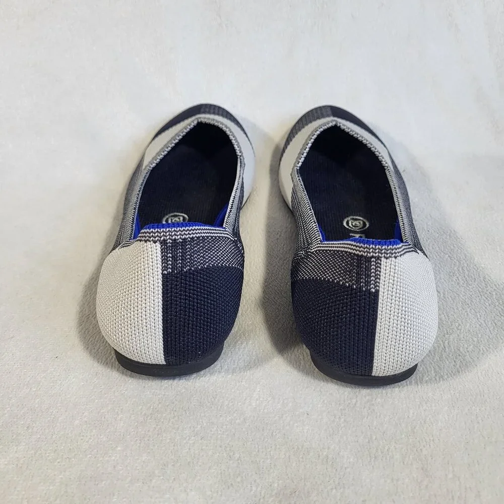 Rothy's Black and Cream size 7.5 Cap Toe Flats